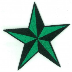 Parche termoadhesivo estrella verde  y negro
