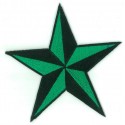 Toppa  termoadesiva stella in verde e nero