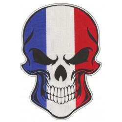 Parche trasero grande termoadhesivo Skull France