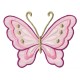 Iron-on Patch pink butterfly