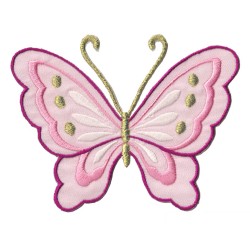 Parche termoadhesivo mariposa de color rosa