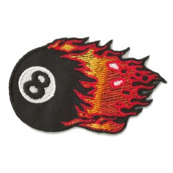 Aufnäher Patch Bügelbild 8 ball fire