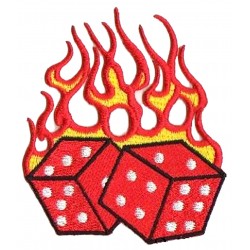 Iron-on Patch fire dices
