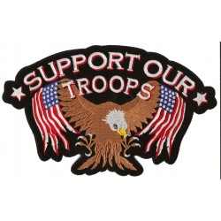 Parche trasero grande termoadhesivo Support our troops