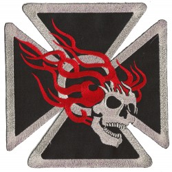 Iron-on Back Patch Malta Cross Biker