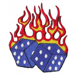 Iron-on Patch Dices on fire
