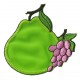 Aufnäher Patch Bügelbild Früchte Birne