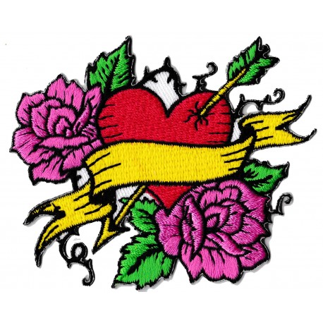 Patche écusson thermocollant Coeur tattoo