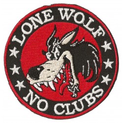 Aufnäher Patch Bügelbild Lone Wolf No Clubs