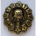 Skull 13 cast metal badge