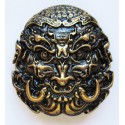 Chinese Mask cast metal badge