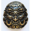 Maschera cinese distintivo in metallo fuso