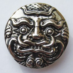 Chinese Mask cast metal badge