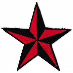 Iron-on Patch black and red star