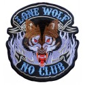 Aufnäher groß Patch Bügelbild Lone Wolf No Clubs