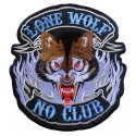 Parche trasero grande termoadhesivo Lone Wolf No Clubs