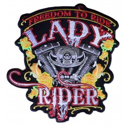 Aufnäher groß Patch Bügelbild Lady Rider