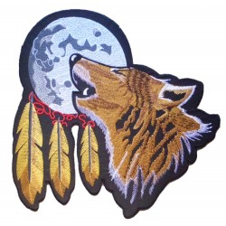 Iron-on Back Patch Wolf and Moon