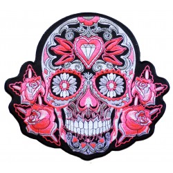 Aufnäher groß Patch Bügelbild Mexican Tattoo Skull