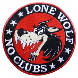 Parche trasero grande termoadhesivo Lone Wolf No Clubs