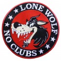 Aufnäher groß Patch Bügelbild Lone Wolf No Clubs