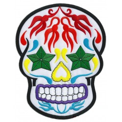 Aufnäher groß Patch Bügelbild Mexican Skull
