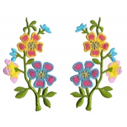 Iron-on Patch Pair of flower embroideries