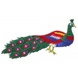 Patche écusson thermocollant Medium Paon Phoenix