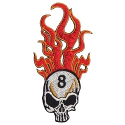 Iron-on Patch Skull on Fire