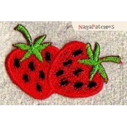 Aufnäher Patch Bügelbild Früchte Erdbeeren