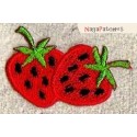 Aufnäher Patch Bügelbild Früchte Erdbeeren