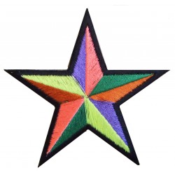 Patche écusson thermocollant étoile multicolore