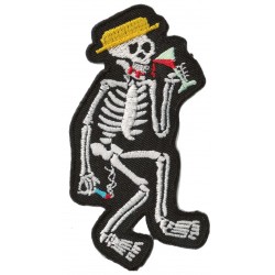 Iron-on Patch Drinking Skeleton