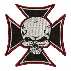 Iron-on Patch Biker Cross Color