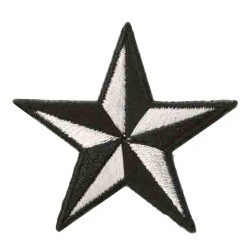 Iron-on Patch black and white star
