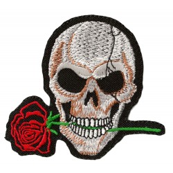 Aufnäher Patch Bügelbild Skull and Rose