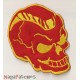 Patche écusson thermocollant skull rouge