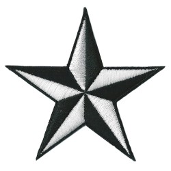 Iron-on Patch black and white star