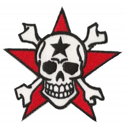 Iron-on Patch  Red Star skull