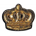 Toppa  termoadesiva paillettes corona reale