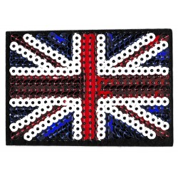 Aufnäher Patch Bügelbild Union Jack Pailletten