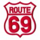 Patche écusson thermocollant Route 69 rouge