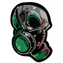 Iron-on Back Patch Skull with Gas Mask