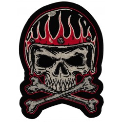 Iron-on Back Patch Skull with helmet