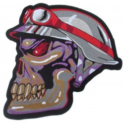 Iron-on Back Patch Skull Helmet