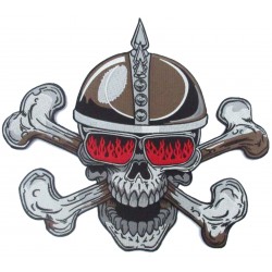Iron-on Back Patch Skull Helmet with spikes