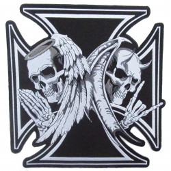Iron-on Back Patch Malta Cross Angel and demon