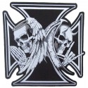 Iron-on Back Patch Malta Cross Angel and demon