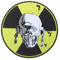 Iron-on Back Patch Skull nuclear radioactive