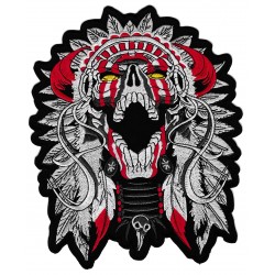 Iron-on Back Patch laughing indian skull